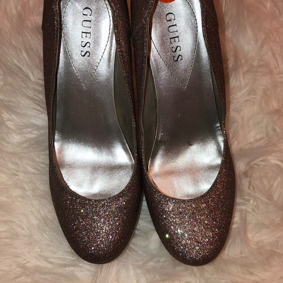 Silver and Sparkly Guess Heels - Picture 2 of 3